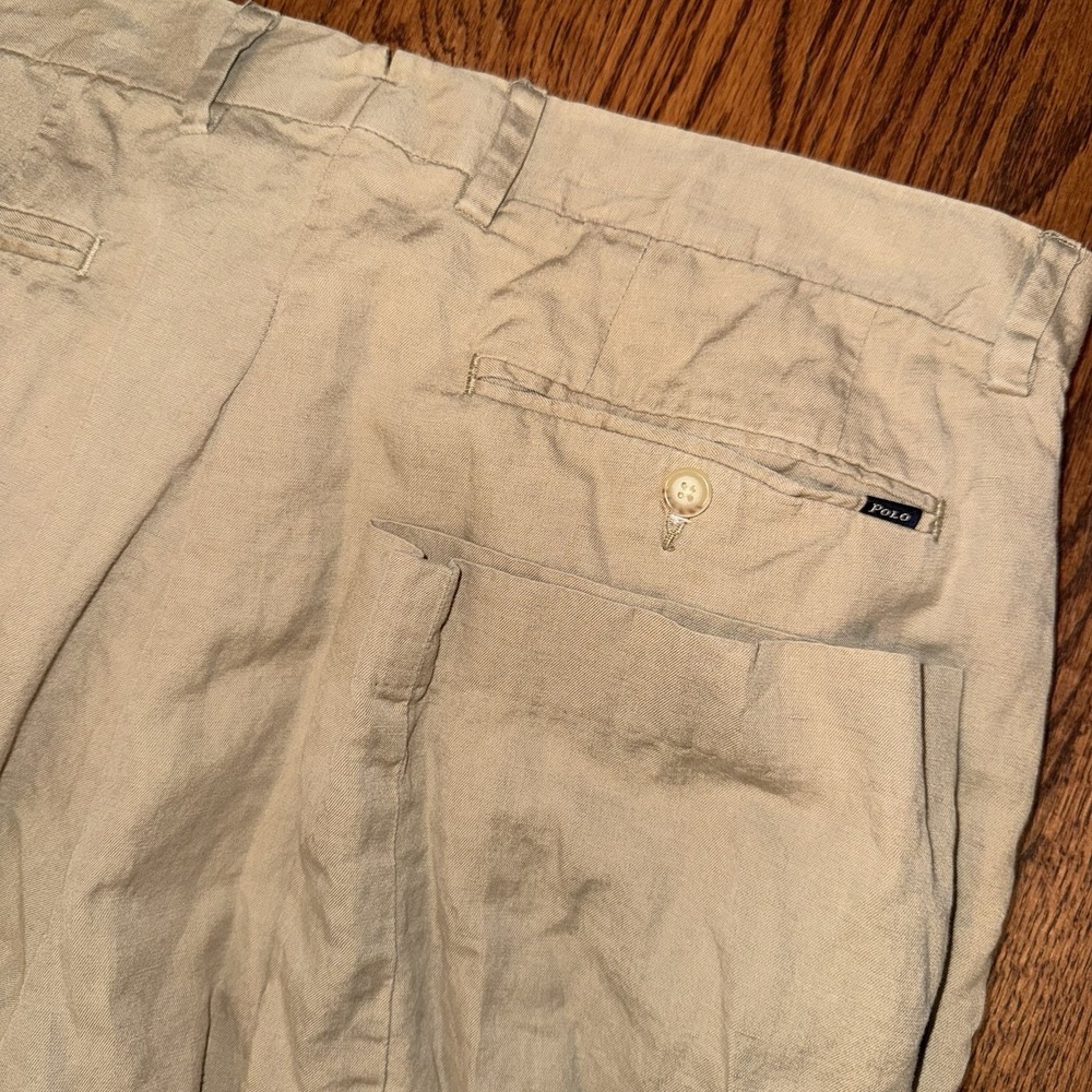 Polo Ralph Lauren Linen Blend Trousers Pants Men's‎ 34x29 Classic Beige Straight
